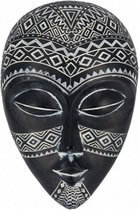 beeldje Masker 20 x 13,5 x 4 cm polyresin zwart/wit