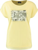 TAIFUN Dames T-shirt met laagjeseffect, EcoVero Sunflower gemustert-36