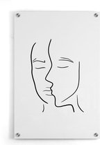 Walljar - Half Face - Muurdecoratie - Plexiglas schilderij