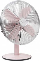 tafelventilator Retro 35W 35 cm staal roze