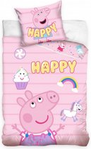 dekbedovertrek Peppa Pig 140 x 200/90 cm katoen roze