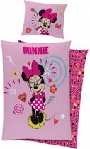 dekbedovertrek Minnie Mouse 140 x 200/65 cm katoen roze