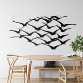 Wanddecoratie |Cranes Metal  decor | Metal - Wall Art | Muurdecoratie | Woonkamer |Zwart| 46x23cm
