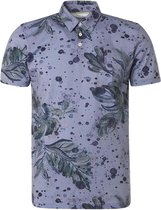 NO-EXCESS Poloshirt Polo Allover Printed 15390203 137 Washed Blue Mannen Maat - 3XL