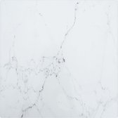 Tafelblad 30x30 cm 6 mm gehard glas met marmeren design wit