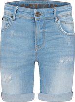 Ballin Amsterdam - Jongens Skinny Fit Korte Broek - Blauw - Maat 116