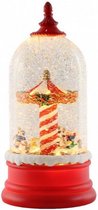 lantaarn Stolp led 12 x 26 cm glas rood/transparant