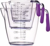 maatbekerset 200/400/900 ml acryl paars 3-delig