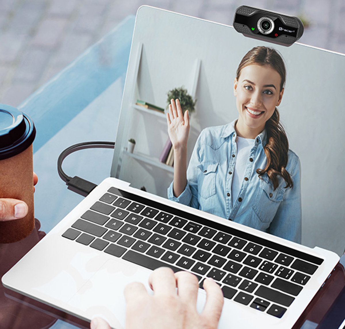 Webcam Full HD met microfoon - compact en betaalbaar thumbnail 3