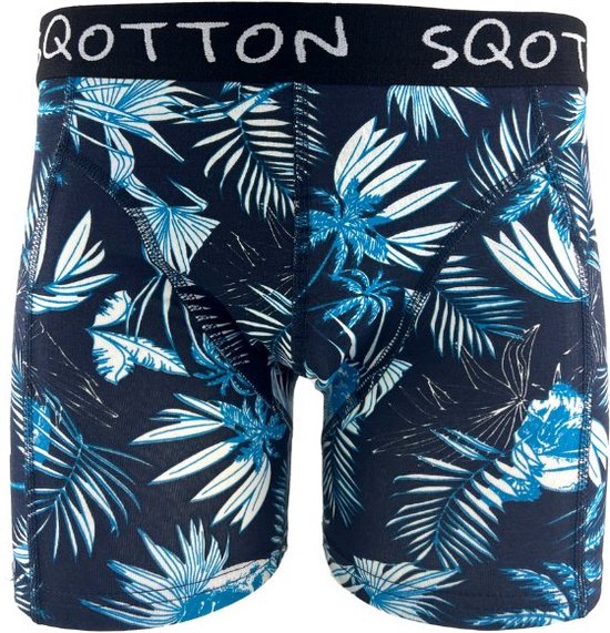 Caleçon - SQOTTON® - Jungle - Bleu marine - Taille XXl
