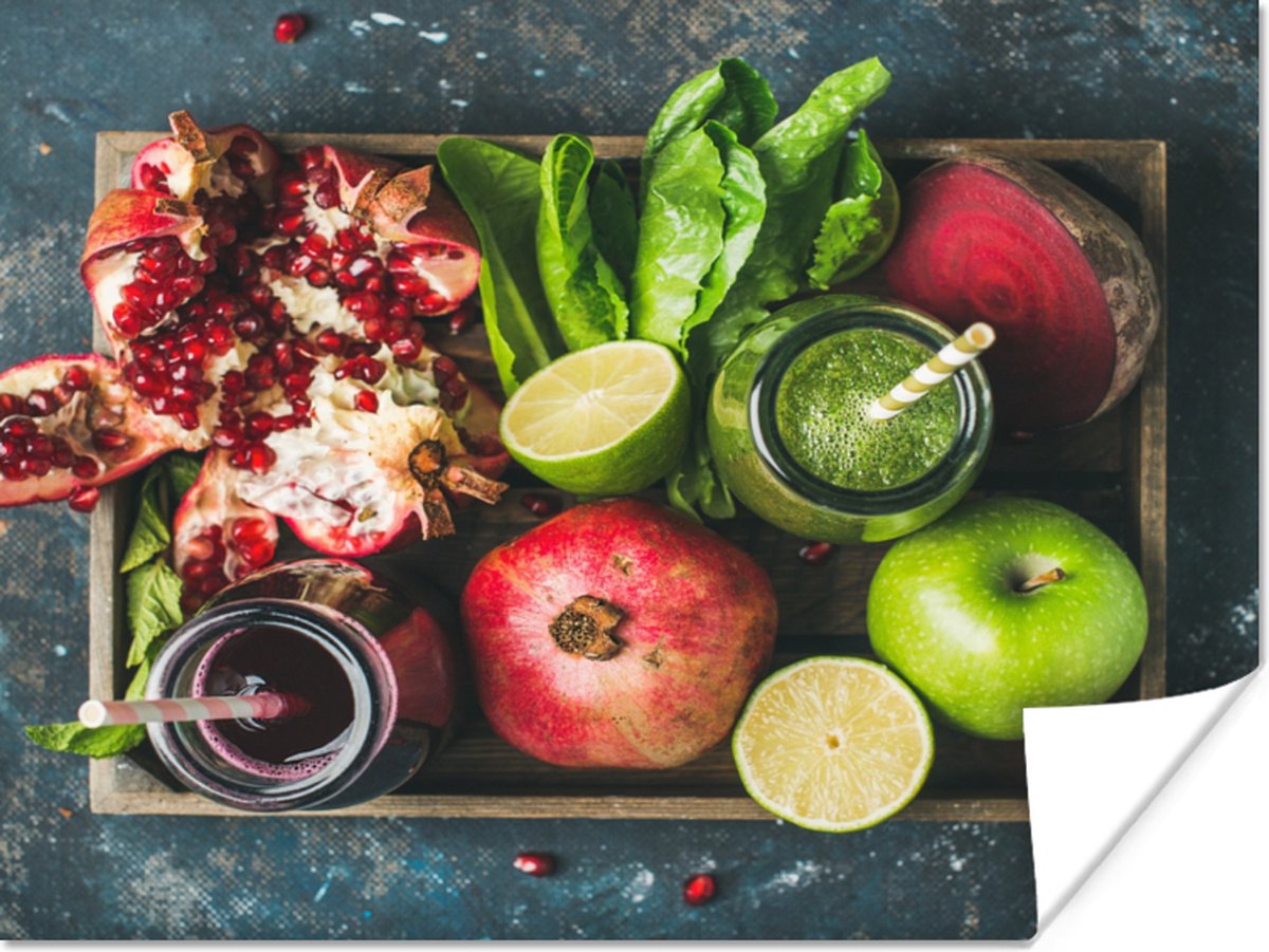 Poster Fruitkist - Fruit - Smoothie - 40x30 cm