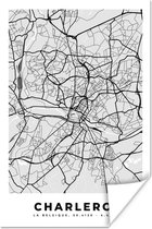 Poster City Map – Zwart Wit - Carte – Charleroi – België – Carte - 20x30 cm