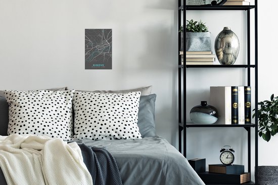 Poster België - Ninove - Plan de la ville - Plan - Grijs - Carte - 20x30 cm