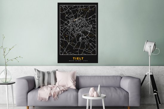 Affiche Plan de la ville - Carte - Tielt - Or - Carte - 80x120 cm