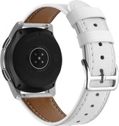 Strap-it Smartwatch bandje 20mm - leren horlogebandje geschikt voor Samsung Galaxy Watch 42mm / Watch 3 41mm / Galaxy Watch Active2 40 & 44mm / Gear Sport - Huawei Watch GT 2 / GT 3 42mm / GT 3 Pro 43mm - wit