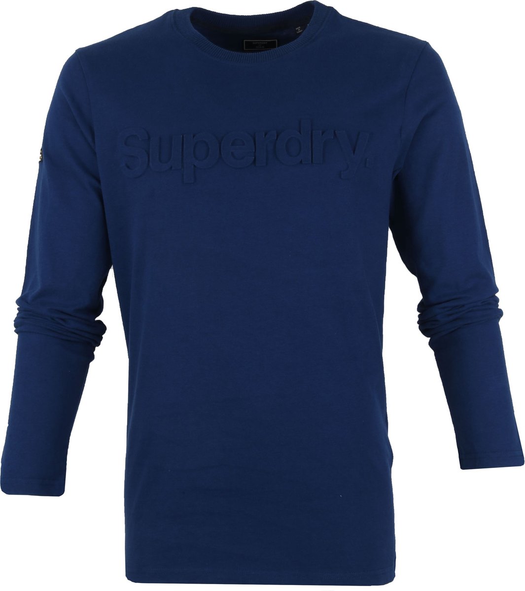 Superdry Longsleeve Cobalt Cotton L Modern-fit Blauw