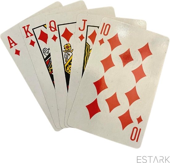 Thumbnail van een extra afbeelding van het spel ESTARK® Luxe Speelkaarten 2 STUKS - Plastic Coating - Poker Kaarten - kaartspel - Spelkaarten - Spel Kaart - 2 x 56 - Gezelschapsspel - Spelen - Playing Cards (2)