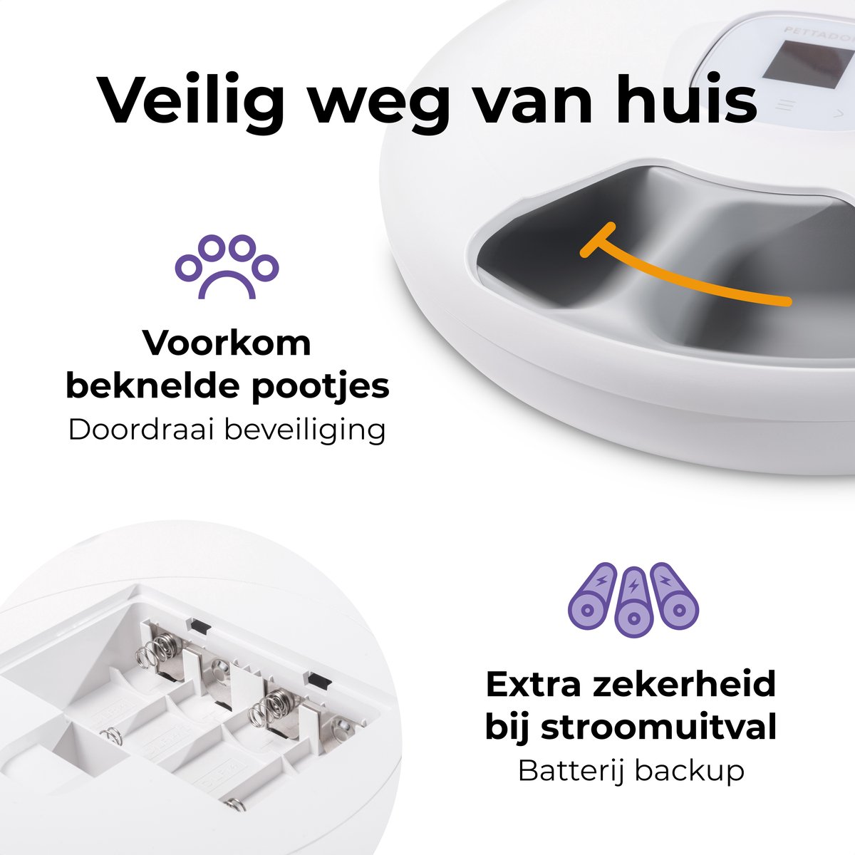 Pettadore Nutri Turn - Automatische Voerbak Kat/Hond - Voerautomaat Kat - Smart met App - Nat en Droogvoer thumbnail 8