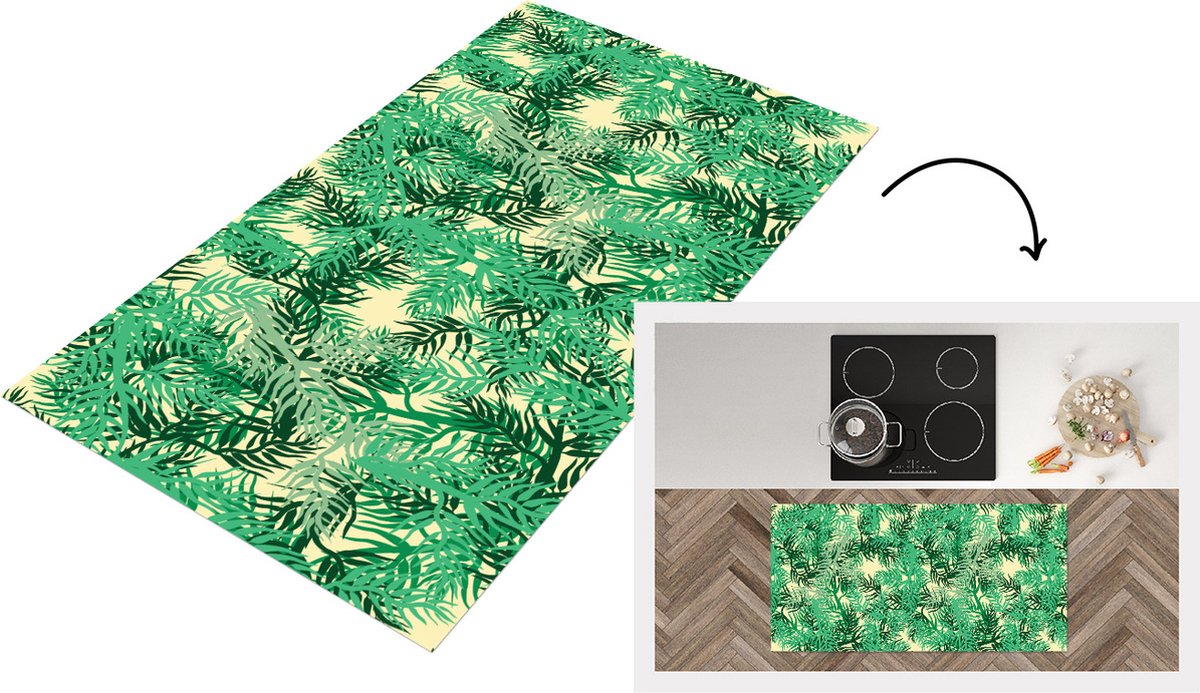 KitchenYeah Keukenloper - Loper keuken - Jungle - Patronen - Camouflage - 120x60 cm - Keukenloper vinyl Multicolor
