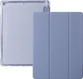 iPad Air 2020 Hoes - iPad Air 4 Cover met Apple Pencil Vakje - Paars Hoesje iPad Air 10.9 inch (4e generatie) Clear Back Folio Case