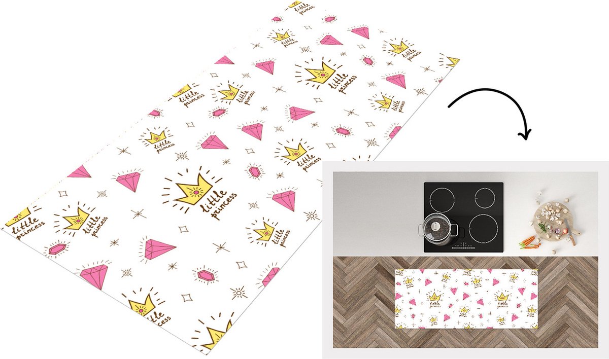 KitchenYeah Keukenloper - Loper keuken - Prinses - Patronen - Quote - Kroon - 120x50 cm - Keukenloper vinyl Multicolor