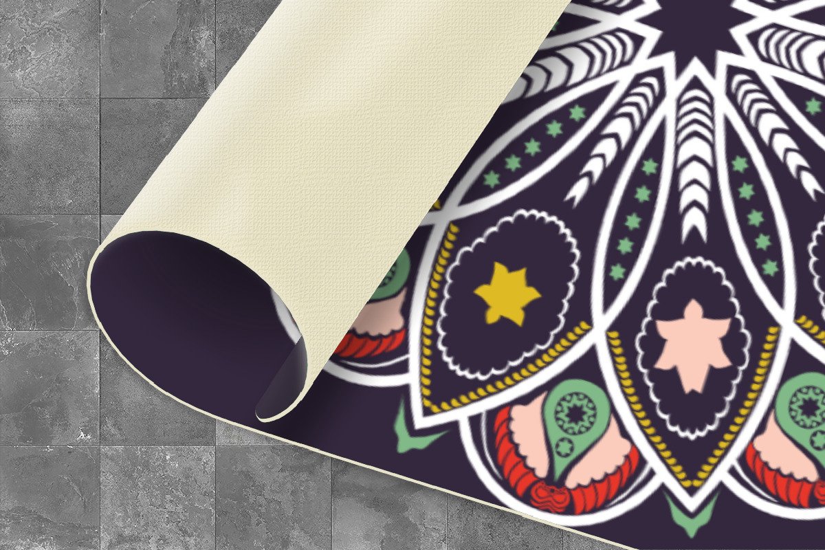 KitchenYeah Keukenloper - Loper keuken - Mandala - Ster - Design - 120x60 cm - Keukenloper vinyl Multicolor