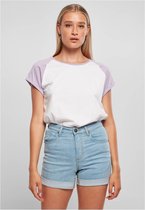 Urban Classics Dames Tshirt -XL- Contrast Raglan Wit/Paars