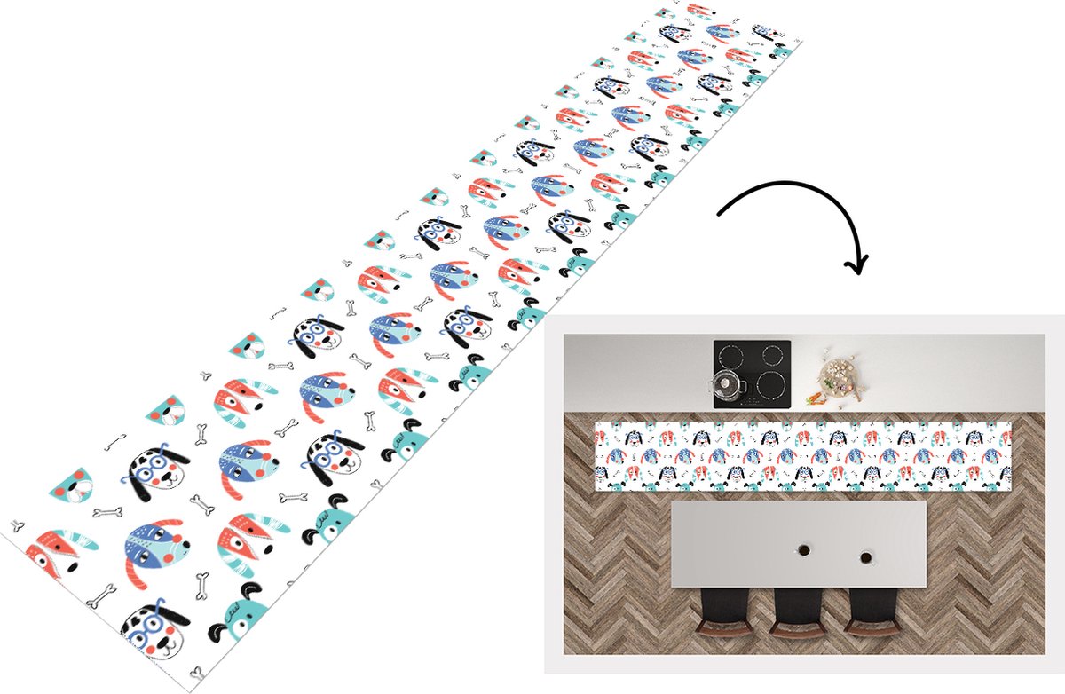 KitchenYeah Keukenloper - Loper keuken - Jongens - Patronen - Hond - Keukenloper vinyl multicolor, foto 5