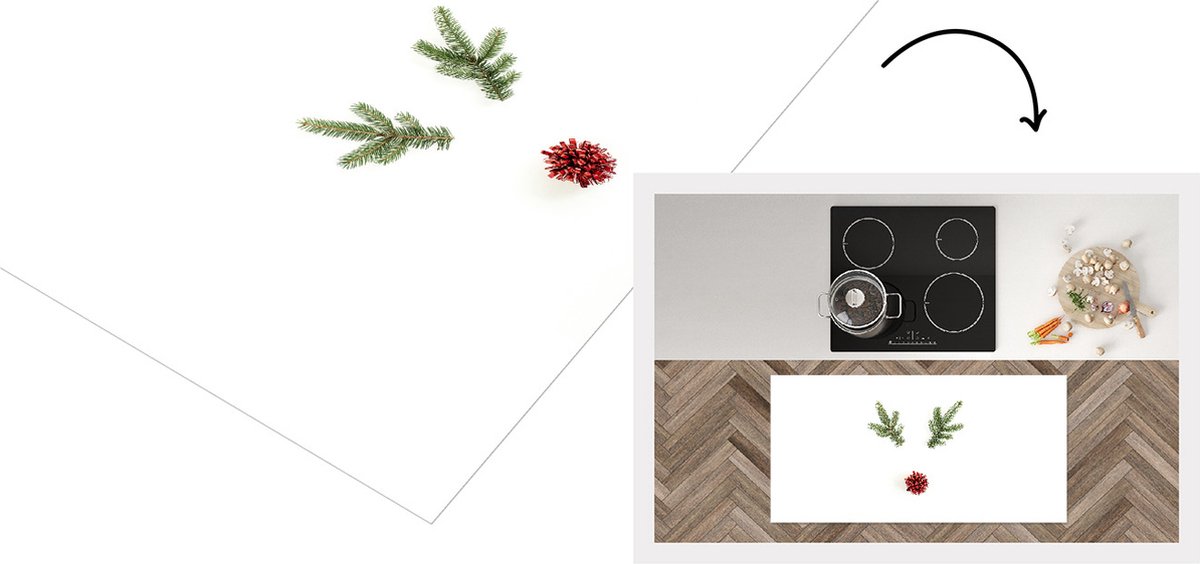KitchenYeah Keukenloper - Loper keuken - Kerstversiering - Winter - Rendier - 120x60 cm - Keukenloper vinyl Multicolor