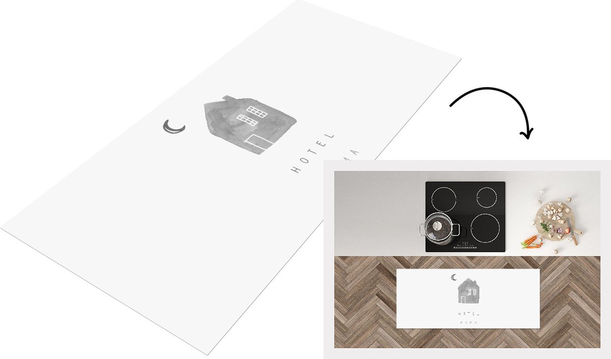 KitchenYeah Keukenloper - Loper keuken - Spreuken - Quotes Hotel Mama - Moederdag cadeautje - Moeder - zwart wit - 120x50 cm - Keukenloper vinyl Zwart; Wit