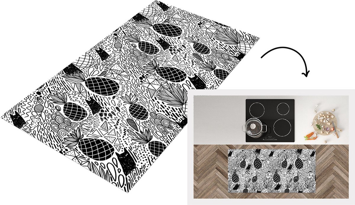 KitchenYeah Keukenloper - Loper keuken - Patronen - Jungle - Fruit - 120x60 cm - Keukenloper vinyl Multicolor