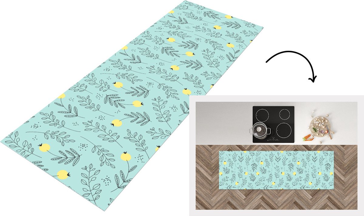 KitchenYeah Keukenloper - Loper keuken - Patronen - Zaad - Planten - Keukenloper vinyl multicolor, foto 2