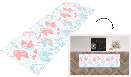Color G Keukenmat Set: 44 x 120 44 x 240 cm, Anti Vermoeidheid Anti Slip Wasbaar, Olie Resistent, Waterdicht Leer voor Keuken, Eetkamer, Woonkamer, Kantoor (Zwart