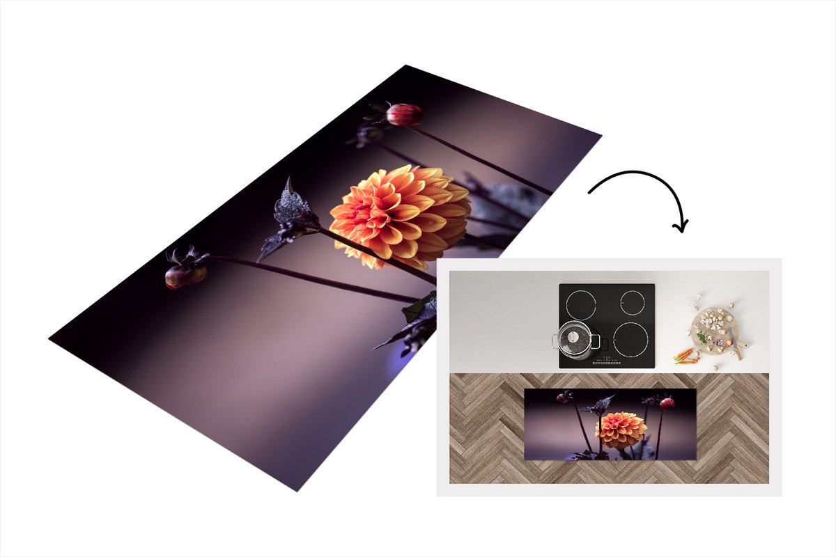 Keukenloper - Loper keuken - Bloemen - Chrysant - Macro - 120x50 cm - Keukenloper vinyl