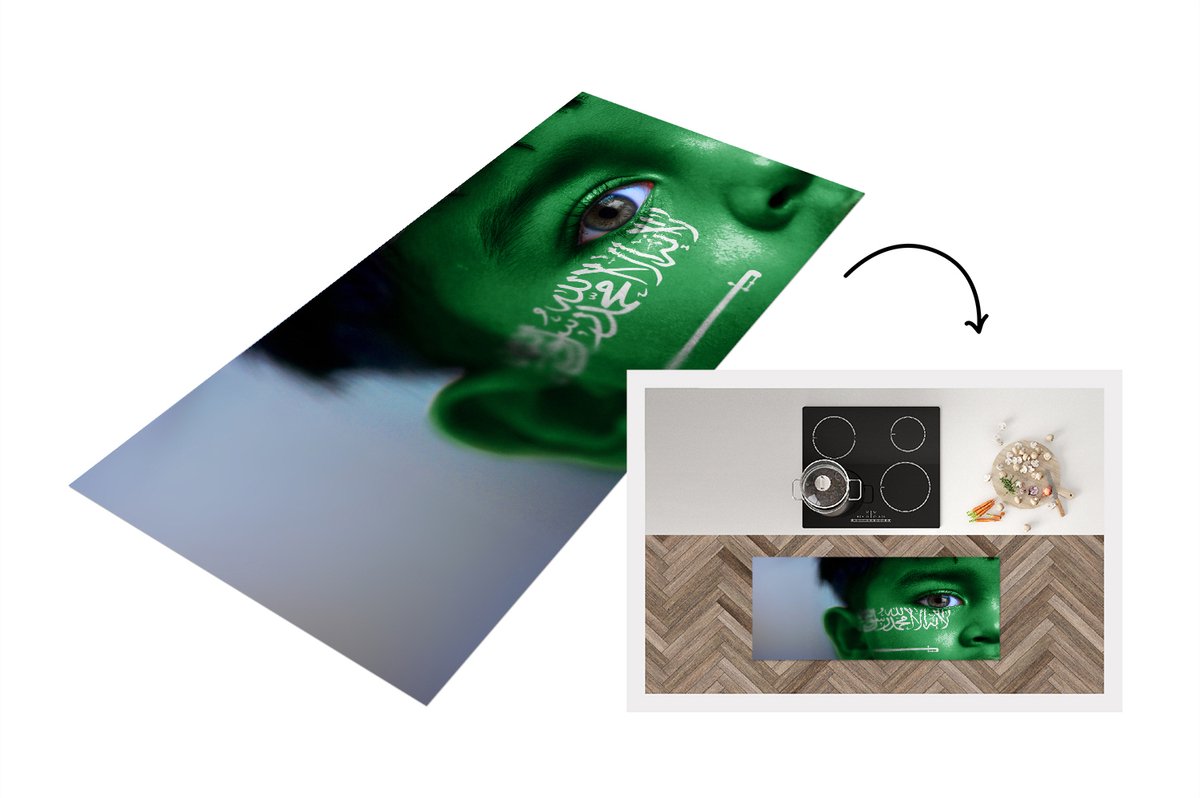 KitchenYeah Keukenloper - Loper keuken - Vlag van Saoedi-Arabië - 120x50 cm - Keukenloper vinyl Multicolor