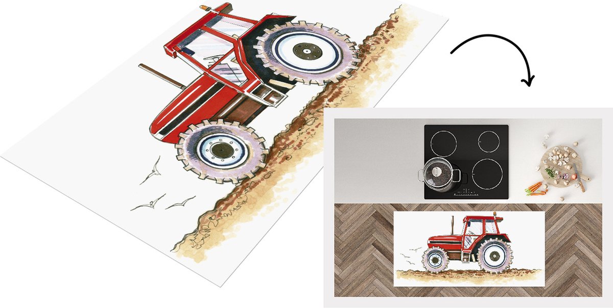KitchenYeah Keukenloper - Loper keuken - Trekker - Vogel - Rood - Keukenloper vinyl, foto 2