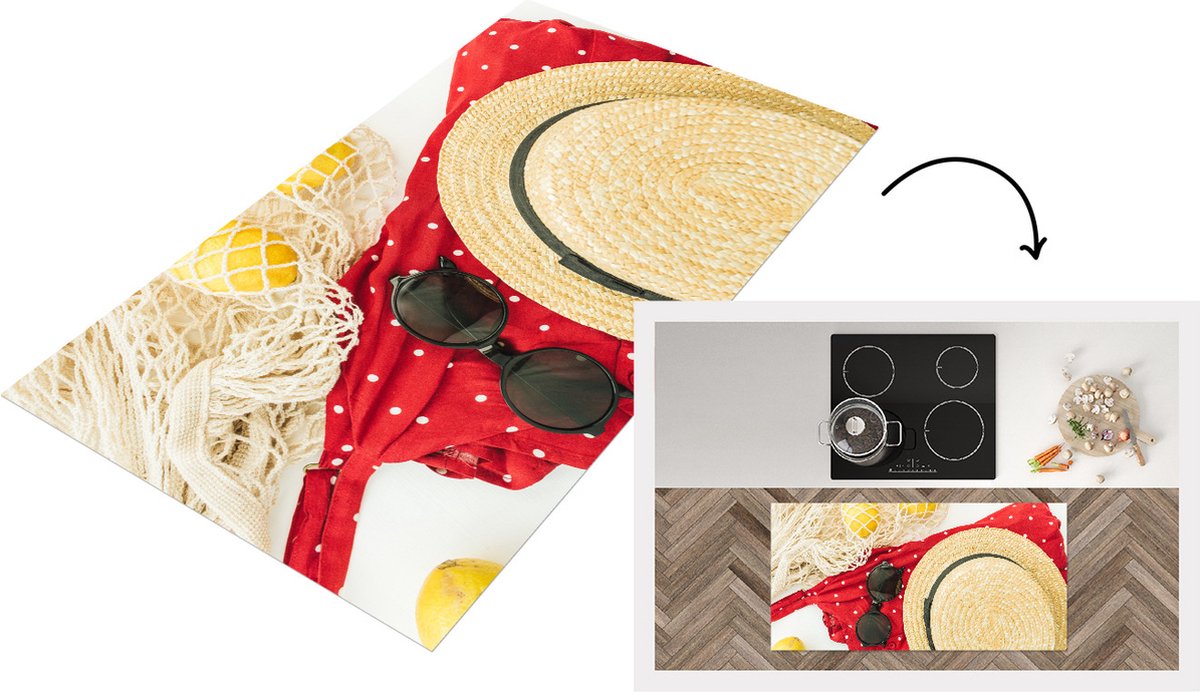 KitchenYeah Keukenloper - Loper keuken - Zomer - Citroen - Hoed - Keukenloper vinyl, foto 2
