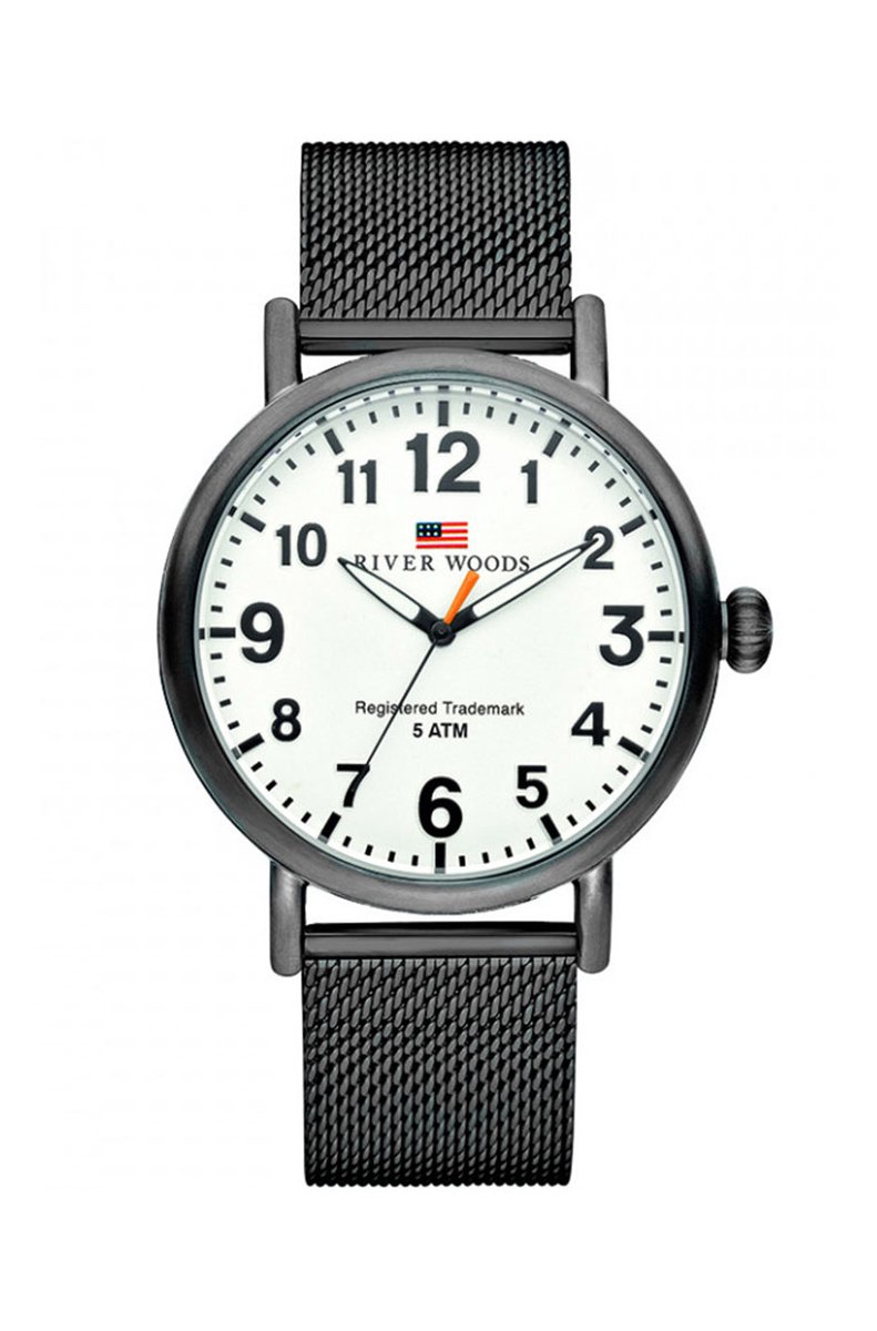 River Woods Sacramento RW420009 Horloge - Staal - Zwart - Ø 42 mm
