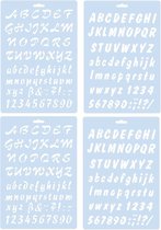 4x Stencil Letter / Alfabet Template - Mal voor tekenen - Hobby