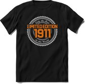 1911 Limited Edition | Feest Kado T-Shirt Heren - Dames | Zilver - Goud | Perfect Verjaardag Cadeau Shirt | Grappige Spreuken - Zinnen - Teksten | Maat M