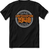 1948 Limited Edition | Feest Kado T-Shirt Heren - Dames | Zilver - Goud | Perfect Verjaardag Cadeau Shirt | Grappige Spreuken - Zinnen - Teksten | Maat L