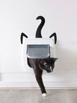 DEUR DECORATIE / DOOR DECORATION - KATTENACCESSOIRES / CAT ACCESSORIES - KATTENLUIK / CAT DOOR - 15 x 20cm - ZWART / BLACK - KITTY PASS - INTERIOR - FANCY CATS - KATTENFLAO