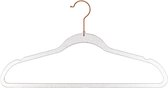 Set van 8x stuks kunststof kledinghangers met glitters koper 45 x 24 cm - Kledingkast hangers/kleerhangers