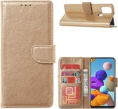 Samsung Galaxy A21S (SM-A217F) - Bookcase Goud - Portefeuille - Magneetsluiting