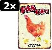 2x WAAKBORD BLIK KIPPEN