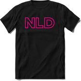 Nederland - Roze - T-Shirt Heren / Dames  - Nederland / Holland / Koningsdag Souvenirs Cadeau Shirt - grappige Spreuken, Zinnen en Teksten. Maat XXL