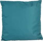 1x Bank/sier kussens voor binnen en buiten in de kleur petrol blauw 45 x 45 cm - Tuin/huis kussens