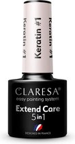 Claresa Extend Care 5in1 Keratin #1 - 5ml. - Nude - Glanzend - Top en/of basecoat