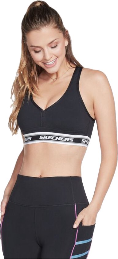 Skechers Go Walk Jacquard Bra W3BR90-BLK, Vrouwen, Zwart, Sport Beha, maat: S