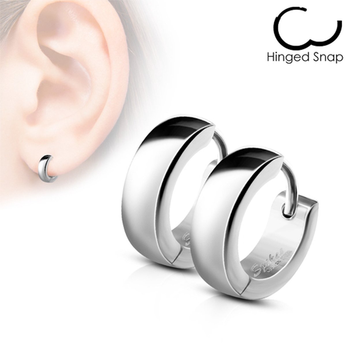 Oorbellen ring dome 0.8x8 - zilver - LMPiercings